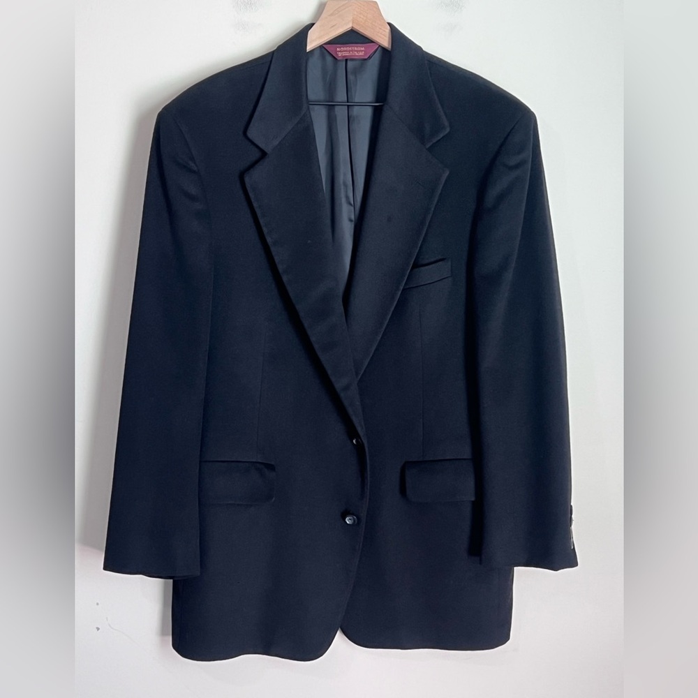 Loro‎ Piana Nordstrom Signature Cashmere Sport Coat Blazer Black 44R Italy